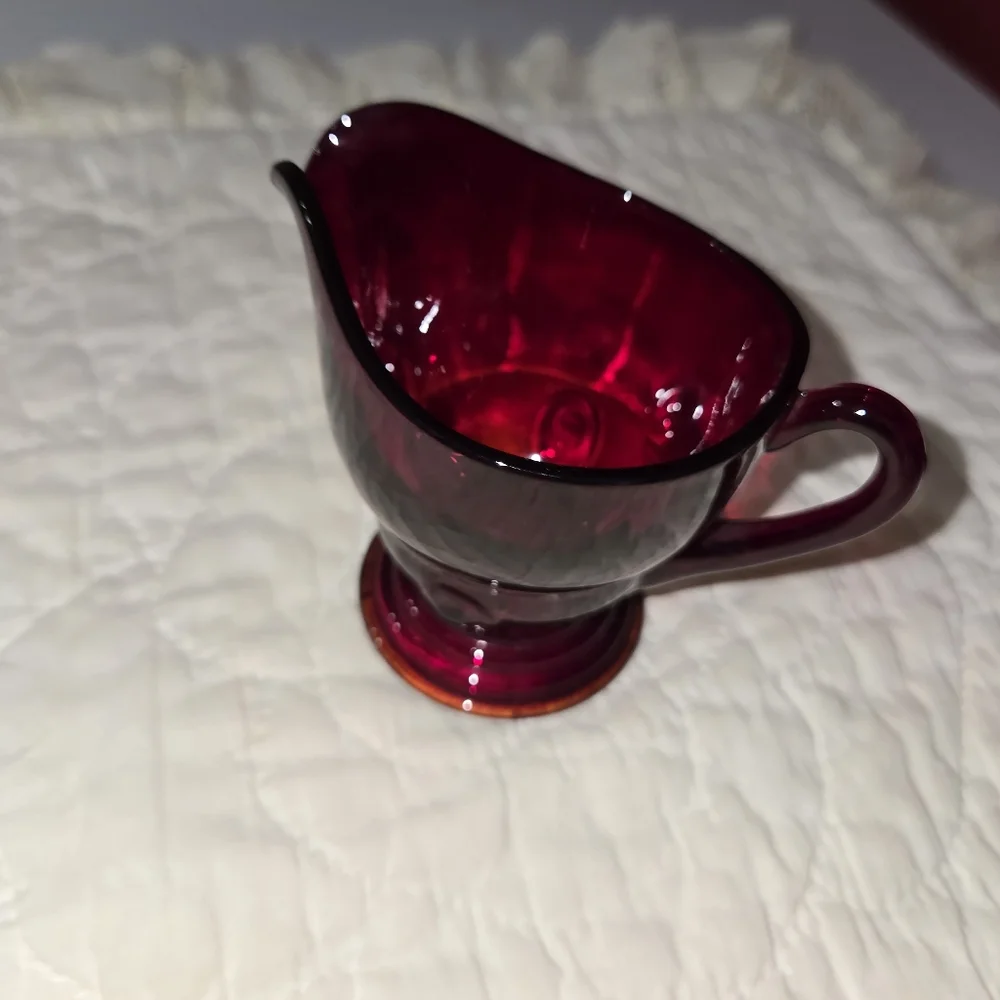 Vintage New Martinsville Ruby Red Mini Creamer - Picture 11 of 12